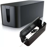 Części i akcesoria do laptopów - Organizer kabli biurkowy podłogowy pojemnik pudełko na kable listwy Alogy Box M 31cm Czarny - miniaturka - grafika 1