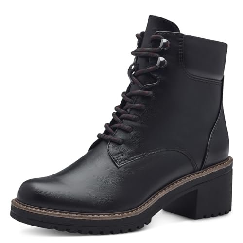 Marco Tozzi Damskie buty Bootie Laced 2-25225-43 modne kozaki, czarne, 37 EU, czarny, 37 EU