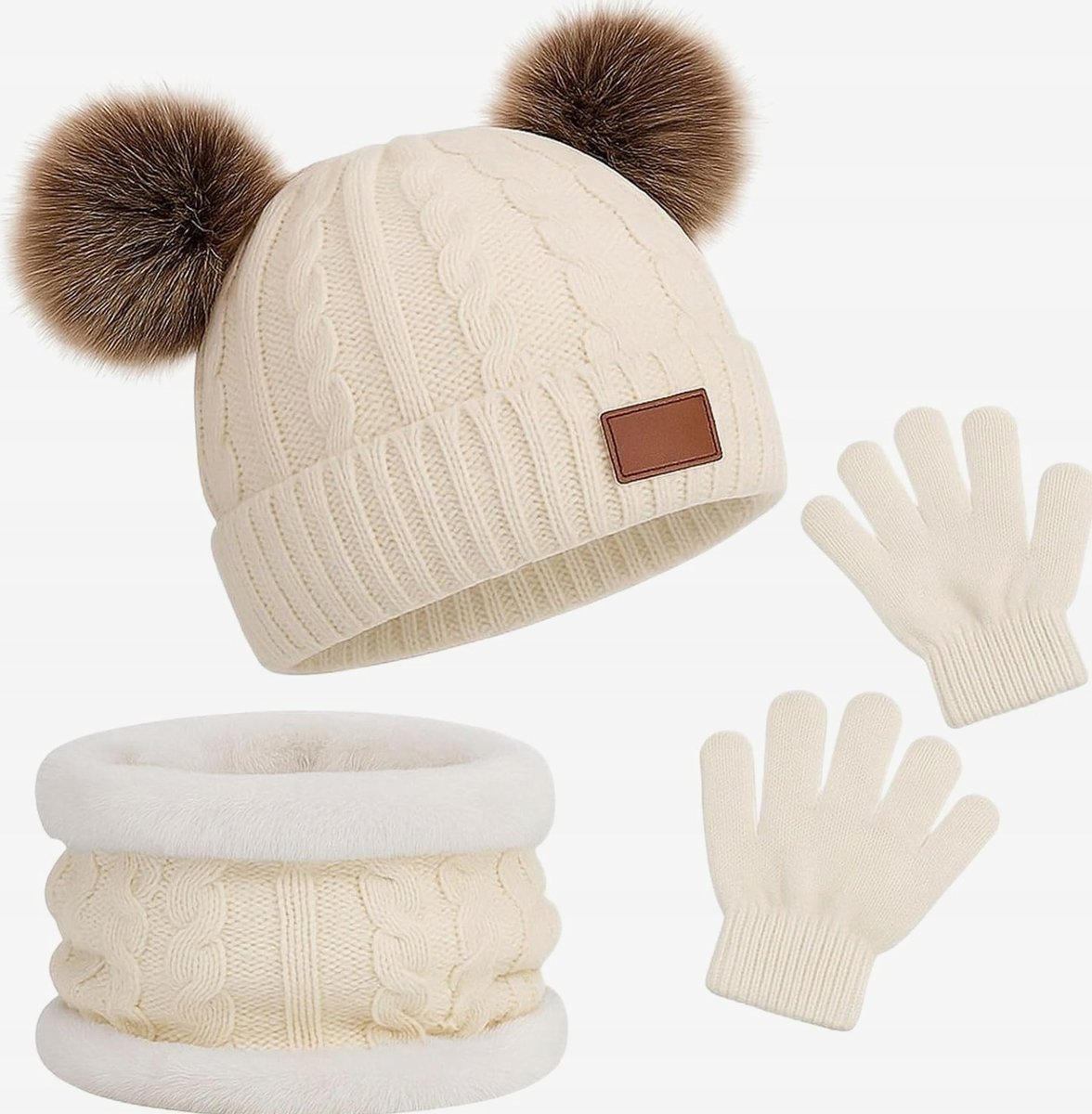 ZIMOWY ZESTAW 1-5 LAT CIEPŁY CZAPKA SZALIK RĘKAWICZKI DZIANINOWY UNISEX