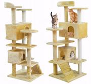 Drapaki dla kotów - Malatec Drzewko dla kota 120cm beżowo-białe 5902367976590 - miniaturka - grafika 1