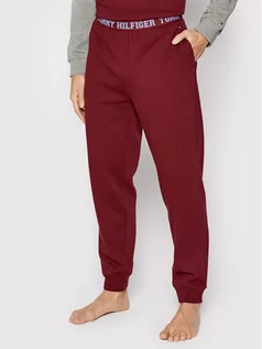 Piżamy męskie - Tommy Hilfiger Spodnie piżamowe UM0UM02384 Bordowy Regular Fit - grafika 1