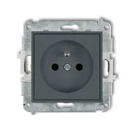Gniazdka elektryczne - Karlik Gniazdo pojedyncze z uziemieniem grafit 28MGP-1zp - miniaturka - grafika 1