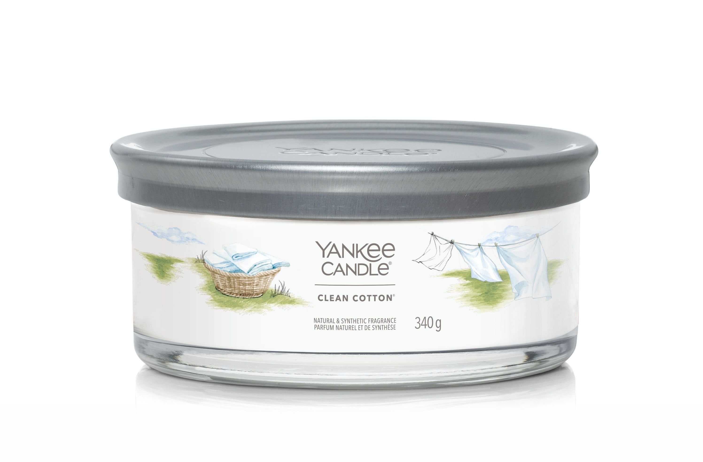 Świeca zapachowa Yankee Candle Tumbler - z 5 knotami - Czysta bawełna - 6 cm / ø 13 cm