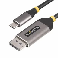 Adaptery i przejściówki - StarTech 142-USBC-DP-8K-10F adapter kablowy 3 m USB Type-C DisplayPort Czarny, Szary - miniaturka - grafika 1