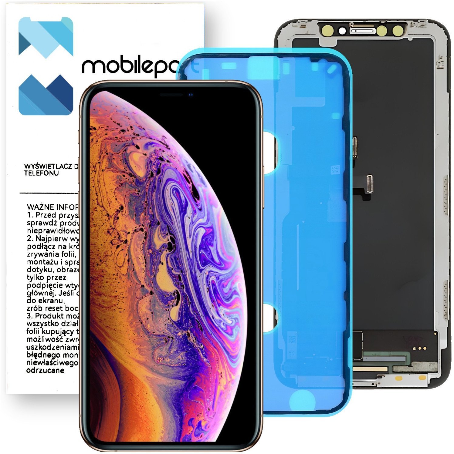 Wyświetlacz do iPhone X LCD Ekran Ramka + Uszczelka Incell