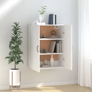 Szafka wisząca, biała, 69,5x34x90 cm, materiał drewnopochodny - Regały - miniaturka - grafika 1