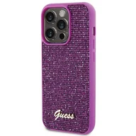 Etui i futerały do telefonów - Etui Guess Disco Metal Script na iPhone 15 Pro - różowe - miniaturka - grafika 1