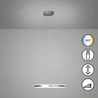 Lampy sufitowe - FISCHER & HONSEL Lampa wisząca Sirko, możliwość ściemniania, aluminiowy / szary / cynkowy, salon / jadalnia, metal, nowoczesny - miniaturka - grafika 1