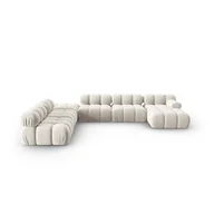 Sofy i kanapy - Beżowa aksamitna sofa 379 cm Bellis – Micadoni Home - miniaturka - grafika 1
