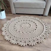 Dywany - Dywan szydełkowy ze sznurka bawełnianego 90cm - miniaturka - grafika 1