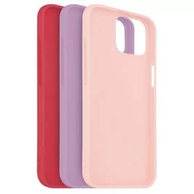 Fixed Zestaw pokrowców Story na Apple iPhone 14 FIXST-928-3SET1 Czerwony/Różowy /Purpurowy - Etui i futerały do telefonów - miniaturka - grafika 1