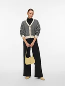 Swetry damskie - Vero Moda Kardigan w kolorze kremowo-czarnym - miniaturka - grafika 1