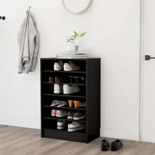 Szafka na buty czarna 60x35x92 cm materiał drewnopochodny - Szafki na buty - miniaturka - grafika 1