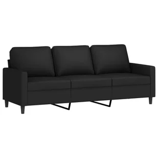 Sofa 3-osobowa, czarny, 180 cm, tapicerowana aksamitem - Sofy i kanapy - miniaturka - grafika 3
