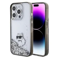 Etui i futerały do telefonów - Karl Lagerfeld Etui Hardcase Liquid Glitter Choupette do iPhone 15 Pro 6,1 cala Przezroczysty KLHCP15LLKCNSK - miniaturka - grafika 1