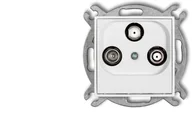 Gniazdka elektryczne - Karlik MINI Mechanizm gniazda abonenckiego 2 wyjścia SAT + TV biały mat 25MGSN - miniaturka - grafika 1