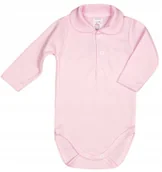 Body dla niemowląt - Body DR KOŁNIERZYK ZAOKRĄGLONY Eleganckie DLA DZIEWCZYNKI RÓŻ r 68 KLEKLE - miniaturka - grafika 1