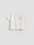 Bluzki dla niemowląt - Reserved - T-shirt z naszywką 3d - złamana biel - miniaturka - grafika 1