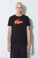 Koszulki męskie - Lacoste t-shirt męski kolor czarny z nadrukiem - miniaturka - grafika 1