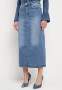 Spódnice - Niebieska Spódnica Jeansowa o Ołówkowym Fasonie Brunavia - miniaturka - grafika 1