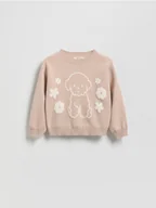 Bluzy dla dziewczynek - Reserved - Sweter z aplikacją - beżowy - miniaturka - grafika 1