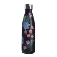 Butelki termiczne - Butelka termiczna arctherm 500 ml czarna w kwiaty - miniaturka - grafika 1