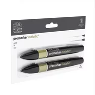 Kredki, ołówki, pastele i pisaki - Winsor & Newton, zestaw Promarker, złoty, 2 sztuki - miniaturka - grafika 1