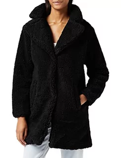 Płaszcze damskie - Urban Classics Damska kurtka zimowa oversized Sherpa Coat Jacket, płaszcz z zapięciem na haczyk i oczka, rozmiar XS do 5XL, czarny (Black 00007), 4XL - grafika 1