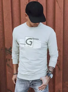 Bluza męska z nadrukiem beżowa Dstreet BX5371-3XL - Bluzy męskie - miniaturka - grafika 1