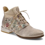 Botki damskie - Złote Botki Maciejka Eleganckie Obuwie Damskie - miniaturka - grafika 1