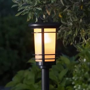 Solarna lampa cokołowa Flame efekt płomienia - Lampy ogrodowe - miniaturka - grafika 1