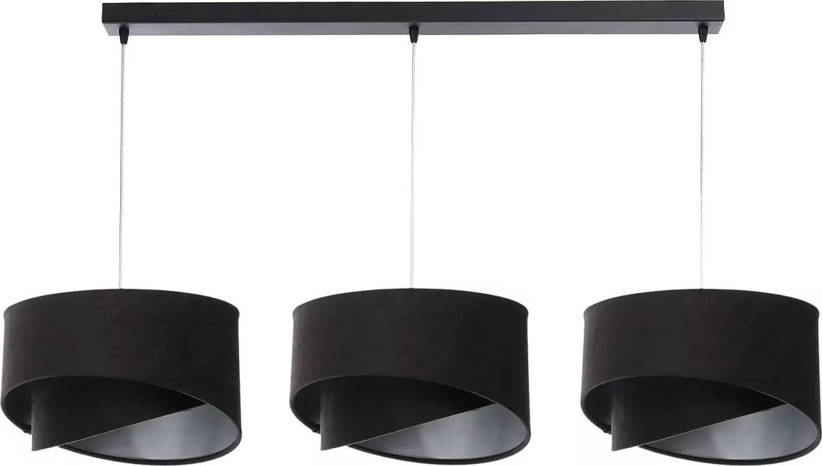 Lampa wisząca Lumes Czarna lampa wisząca nad stół asymetryczna - S499-Filma