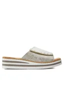 Klapki i japonki damskie - Rieker Klapki V0290-90 Srebrny - miniaturka - grafika 1