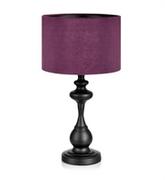Lampy stojące - Markslojd Stojąca LAMPA stołowa CONNOR 107370 klasyczna LAMPKA abażurowa fioletowa czarna 107370 - miniaturka - grafika 1