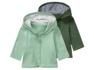 Bluzy i sweterki niemowlęce - lupilu® Kurteczka niemowlęca z biobawełny, 2 sztuki (74/80, Zielony/ciemnoszary) - miniaturka - grafika 1