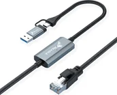 Kable miedziane - Kabel Sieciowy 2W1 Usb-C Usb-A Do Kabla Lan Rj45 1Gbps 2M - miniaturka - grafika 1