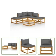 Meble ogrodowe - The Living Store 6-cz. zestaw mebli ogrodowych z poduszkami - drewno akacjowe - Sofa Ogrodowa I Stół - miniaturka - grafika 1