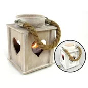 Stroje karnawałowe - Adar Lampion na tealight drewniany 12x16x12cm MIX - miniaturka - grafika 1