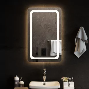 vidaXL Lustro łazienkowe z LED, 50x80 cm - Lustra - miniaturka - grafika 1