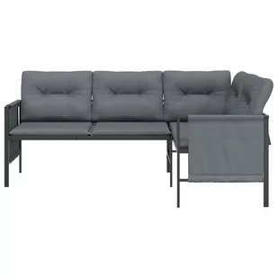Ogrodowa sofa narożna, antracytowa, stal i textilene - Meble ogrodowe - miniaturka - grafika 4