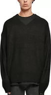 Bluzy męskie - Urban Classics Męska bluza z dekoltem w serek, czarna, XXL, czarny, XXL - miniaturka - grafika 1