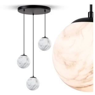 Lampa wisząca sufitowa ze wzorem MARMUR biały CZARNY Żyrandol szklany KULA 3x E27 DEKORACYJNY Ozdobny - LEDHOFF - Lampy sufitowe Lampa wisząca sufitowa ze wzorem MARMUR biały CZARNY Żyrandol szklany KULA 3x E27 DEKORACYJNY Ozdobny - LEDHOFF - Lampy sufitowe - miniaturka - grafika 1