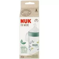 Butelki dla niemowląt - Nuk Butelka For Nature z silikonowym smoczkiem rozm. M, 6 otworów, 0-6 mies., z kontrolą temperatury 260 ml - miniaturka - grafika 1