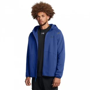 Męska bluza dresowa rozpinana z kapturem Under Armour UA Unstoppable Flc Fz Hd Eu - niebieska - UNDER ARMOUR - Bluzy sportowe męskie - miniaturka - grafika 1