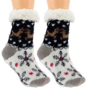 HIPOALERGICZNE DZIECIECE CIEPŁE SKARPETKI ZIMOWE ANTYPOŚLIZGOWE 28-31 CZARNE - Skarpetki dla dzieci - miniaturka - grafika 1