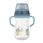 Kubki dla dzieci - Kubek z silikonowym ustnikiem FirstCup 250ml BONJOUR niebieski - miniaturka - grafika 1