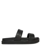 Klapki i japonki męskie - Calvin Klein Jeans Klapki Flat Molded Doublebar Sandal Lth YM0YM01226 Czarny - miniaturka - grafika 1
