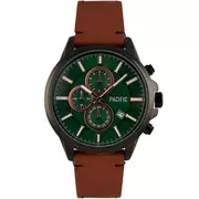 Zegarki męskie - Brązowy męski zegarek na pasku z chronografem PACIFIC X0031-09 - miniaturka - grafika 1