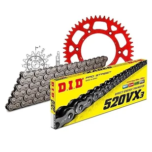 Zestaw łańcuchów DID Alu 520VX3 / 112 nieskończenie czerwony do Honda CR R 250 ccm rok prod. 1992-1993 - Części motocyklowe - miniaturka - grafika 1