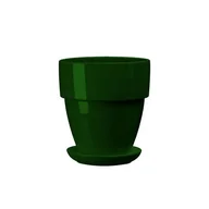 Donice - Doniczka ceramiczna z podstawką tina 23 x 22 cm zielony połysk symbol 019 - miniaturka - grafika 1